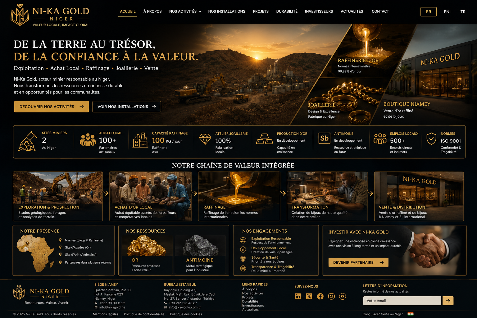 Ni-Ka Gold corporate website concept 2
